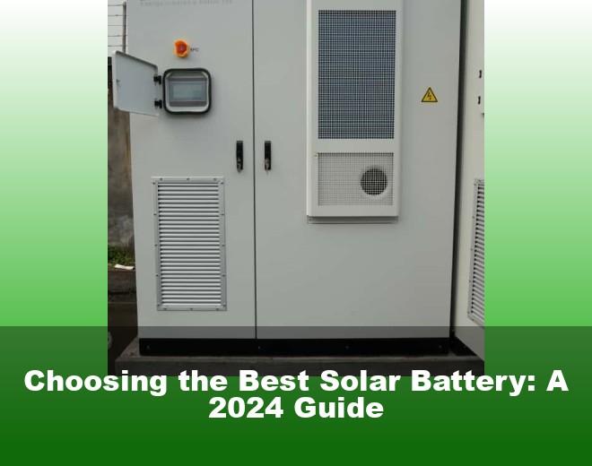 Choosing the Best Solar Battery: A 2024 Guide